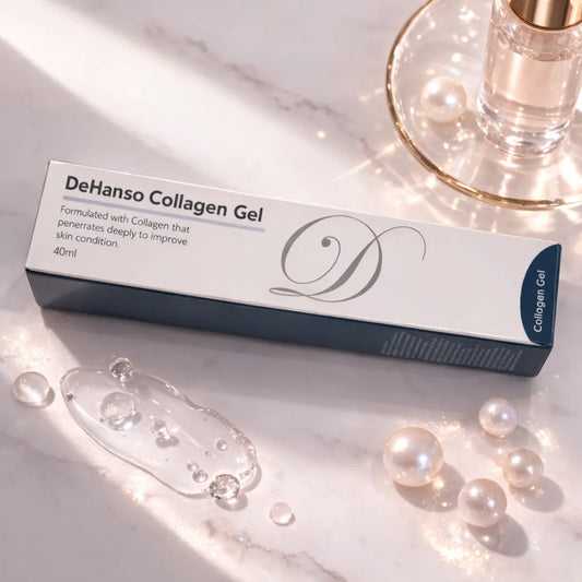 DeHanso Collagen Gel anti-aging skincare product with collagen serum texture and pearls