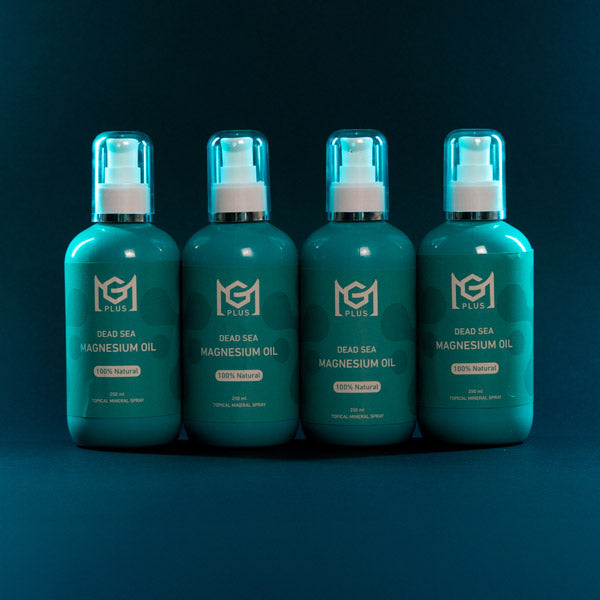 Four bottles of Dead Sea magnesium oil 38.9% magnesium chloride