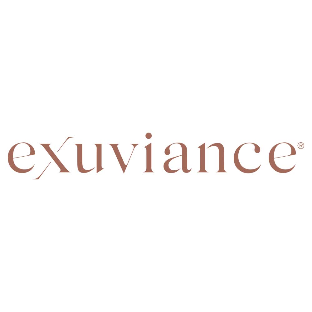 Exuviance® logo – premium skincare brand committed to sustainability, high-performance ingredients, and diverse skin health.