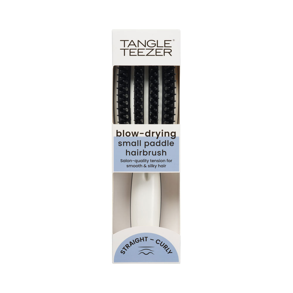 Tangle Teezer Blow Styling Half Paddle Brush in Blue and Cream, designed for quick and smooth blow-drying.