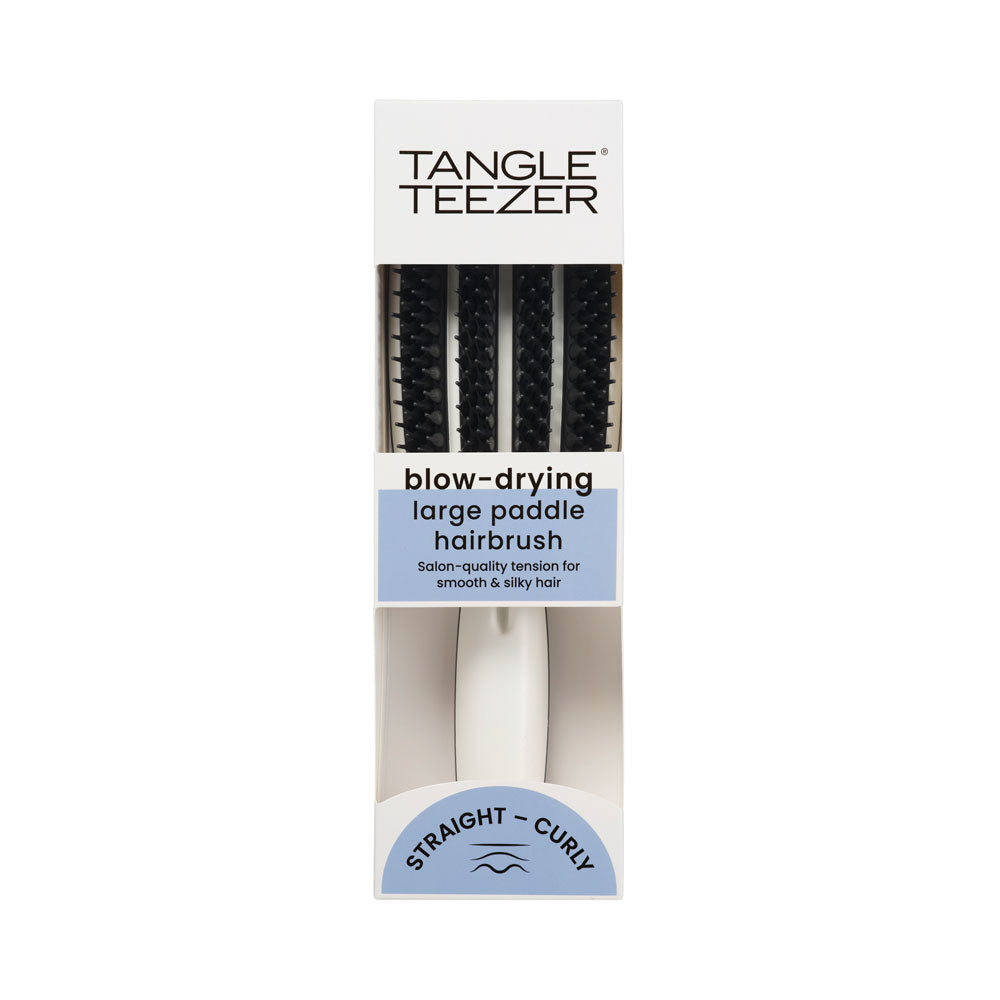 Tangle Teezer Blow Styling Full Paddle Brush in Blue and Cream for sleek, professional blow-drying.