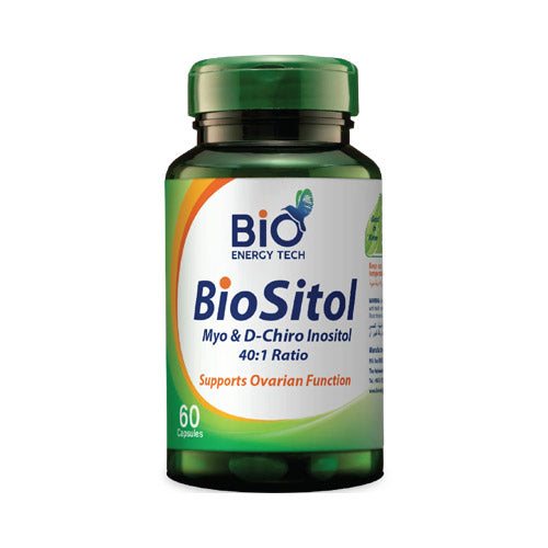 BioSitol 60 Capsules – Myo-Inositol & D-Chiro-Inositol supplement for ovarian health, reproductive support, and blood sugar balance.