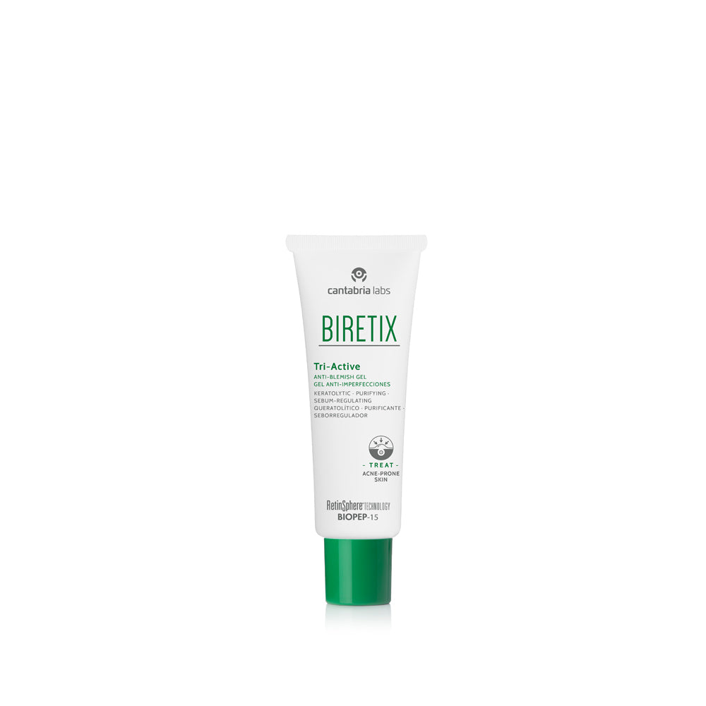 Biretix Tri-Active Gel 50ml in a sleek bottle, targeting acne marks and excess oil for smoother skin.