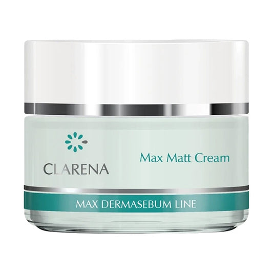 Clarena Max Matt Cream – Oil-control day cream for oily and combination skin, minimizes pores and regulates sebum production, 50ml.