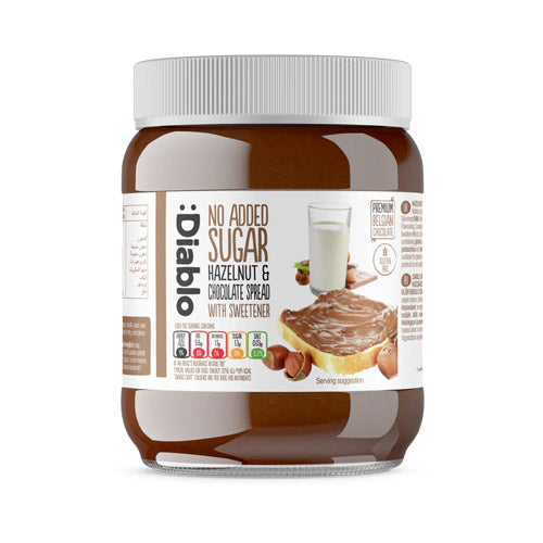 Jar of Diablo No Added Sugar Hazelnut Chocolate Spread, 350g.