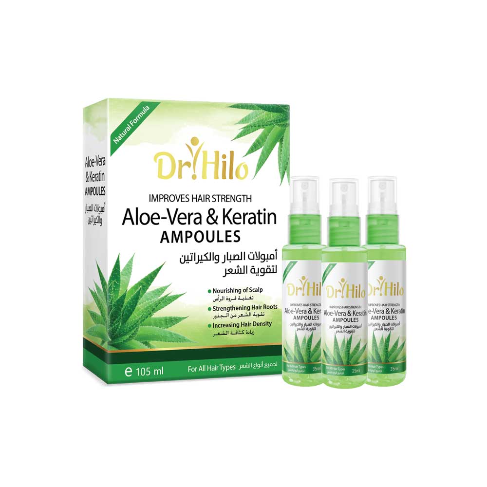 Dr.Hilo Aloe Vera & Keratin Ampoules for stimulating hair growth and increasing density.