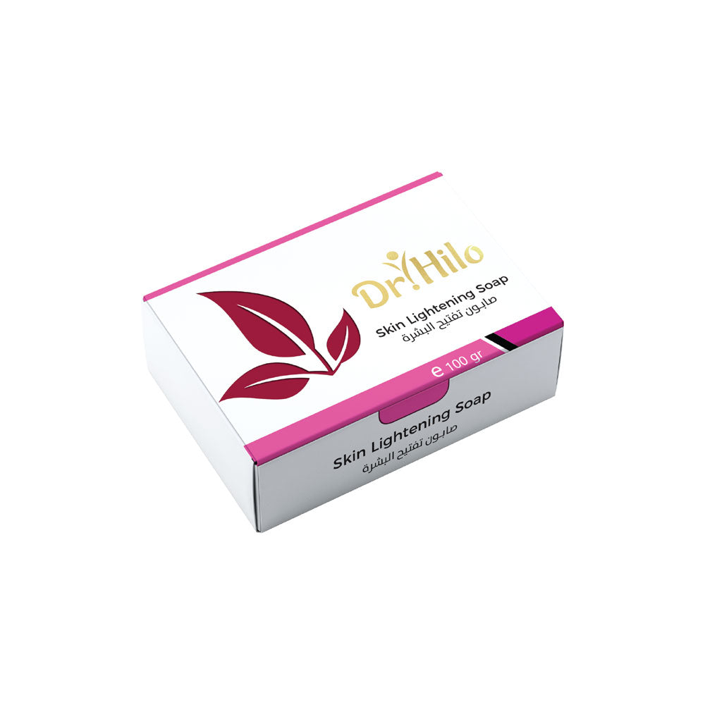 Dr.Hilo Skin Lightening Soap bar with licorice and bearberry extracts, for reducing dark spots and evening skin tone.