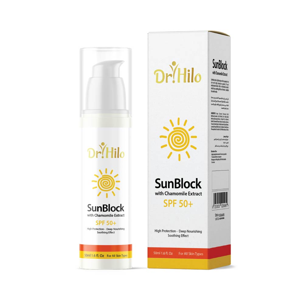 Dr.Hilo Sunblock Cream SPF50 with vitamins and chamomile for UV protection and skin moisturizing