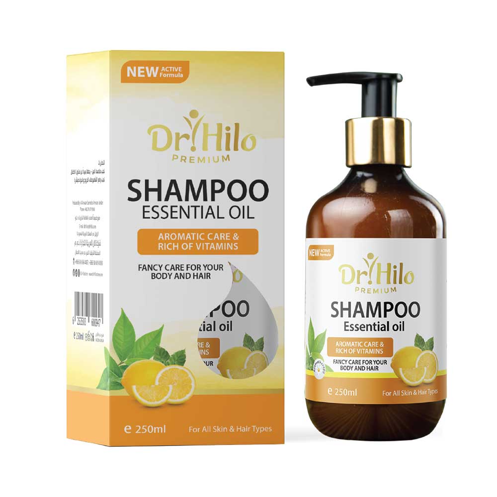 Dr.Hilo Essential Oils Shampoo for Dry Hair with tea tree, eucalyptus, and lemongrass oils; hydrates, reduces dandruff, and soothes