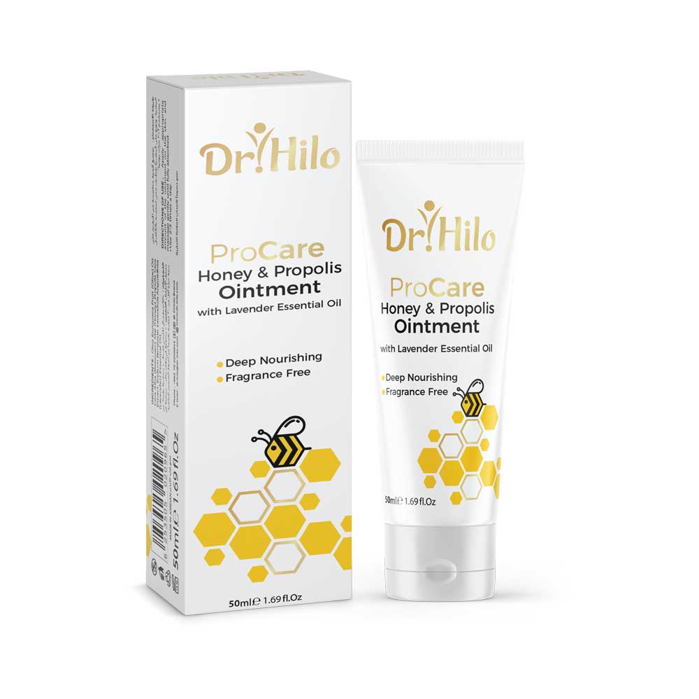 ProCare Ointment for burns and skin cracks with honey, propolis, and nourishing oils for skin healing and protection.