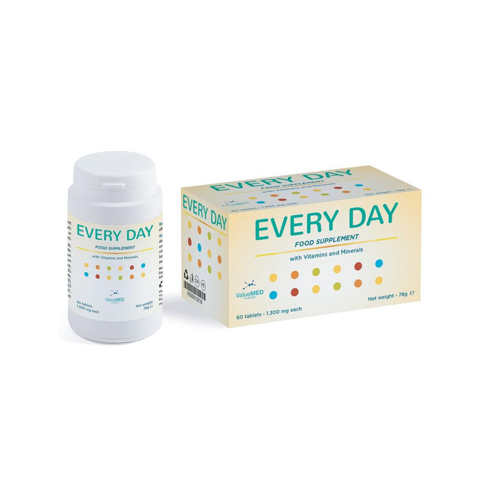 Every day food supplement with vitamins and minerals. 60 tablets