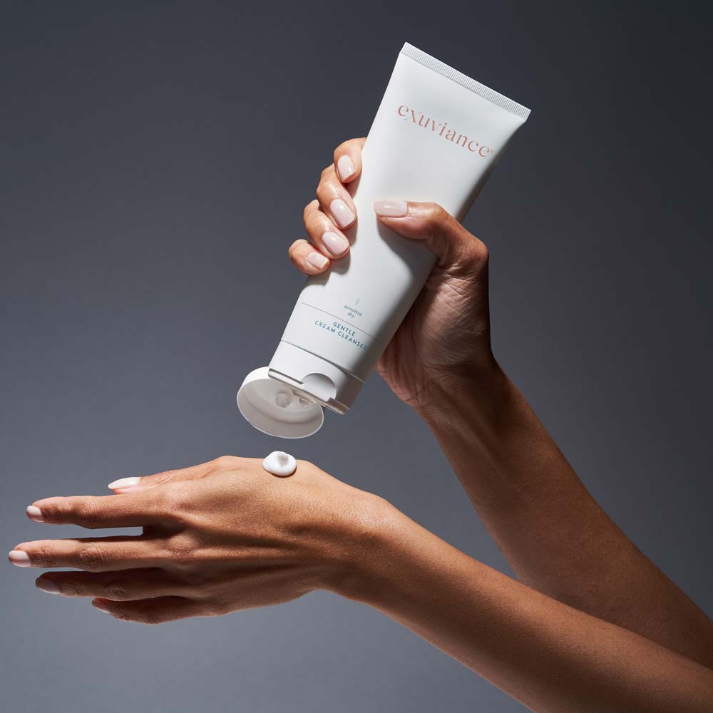 212 ml Exuviance Gentle Cream Cleanser, designed for gentle cleansing and smoother skin texture.