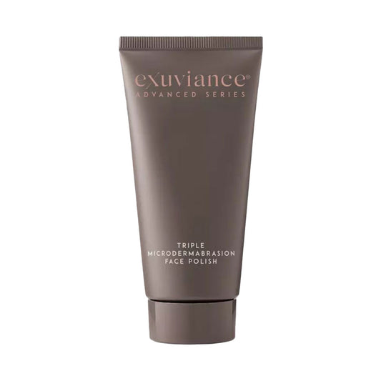 Exuviance Triple Microdermabrasion Face Polish with Glycolic Acid and Papaya Enzyme for smooth, glowing skin.