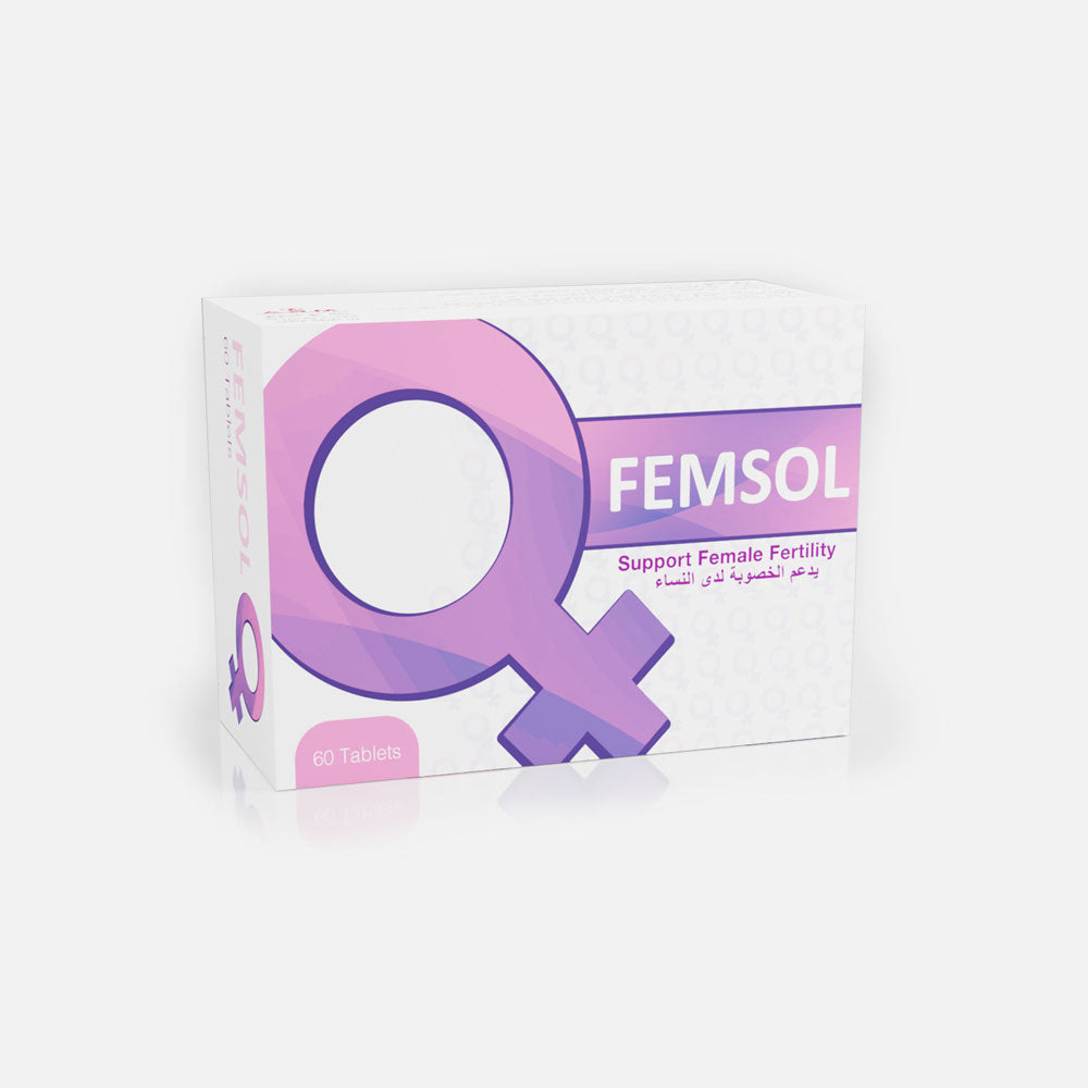 Femsol Fertility Supplement: A unique formula with vitamins and minerals for conception support.