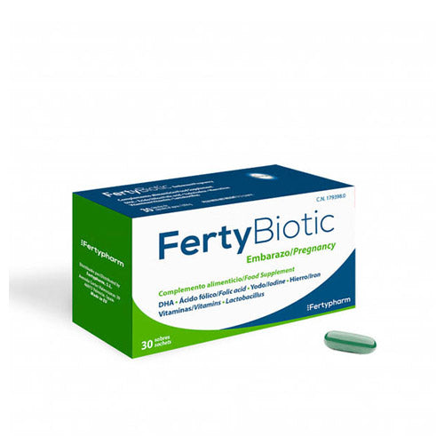 FertyBiotic Pregnancy – Prenatal supplement with DHA, Quatrefolic® folic acid, vitamins, minerals, and probiotics for preconception, pregnancy, and lactation support.