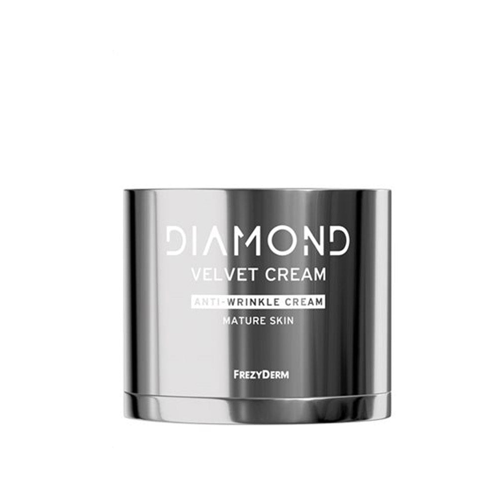 Frezyderm Diamond Velvet Anti-Wrinkle Cream 50ml firms skin, reduces wrinkles, and hydrates with diamond crystals and marine ingredients