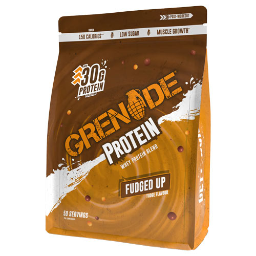 Grenade Fudged Up Protein Powder 2kg tub with 50 servings, delivering 30g protein per serving, ideal for fitness and recovery.