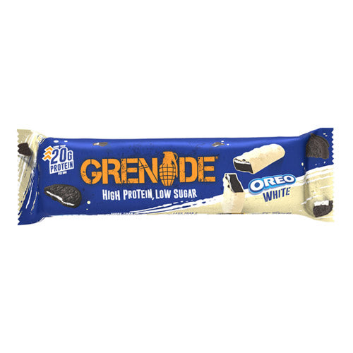 Grenade OREO White Chocolate Protein Bar with real OREO pieces and 20g protein