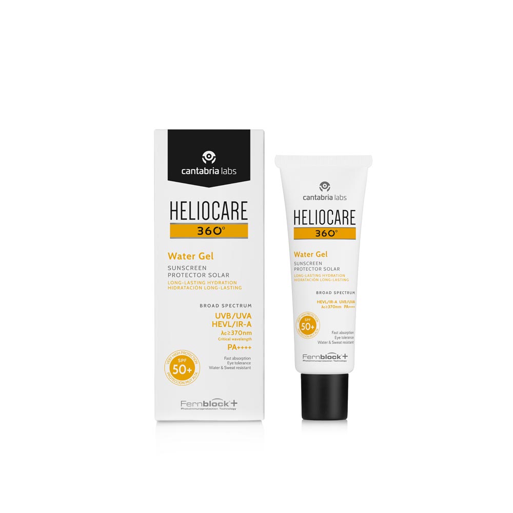 Heliocare 360 Water Gel SPF 50 full sunscreen packaging.