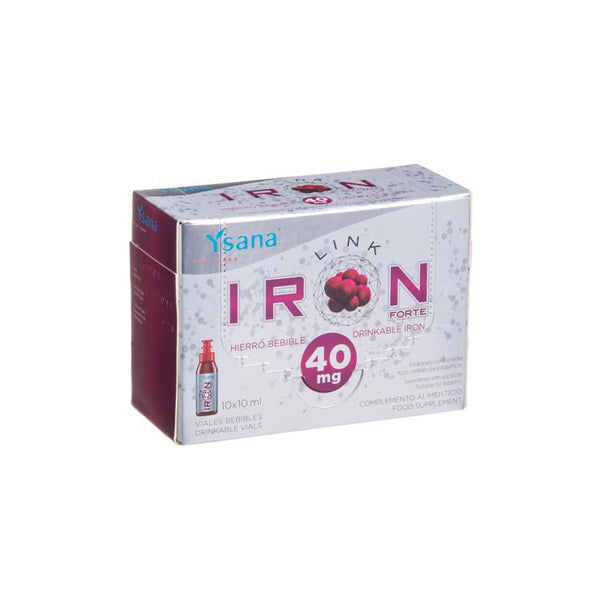 Iron Link Forte 40 mg Drinkable Iron Vials – high-dose liquid iron supplement with Vitamin C and B-Vitamins for adults