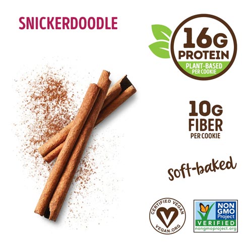 Lenny & Larry's Snickerdoodle Complete Cookie - Soft-baked, vegan, 16g protein, 10g fiber, cinnamon-sugar goodness.