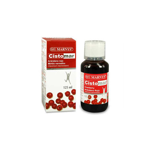 MARNYS Cistomar Syrup, 125ml bottle with cranberry concentrate and vitamin C for urinary health and immune support.