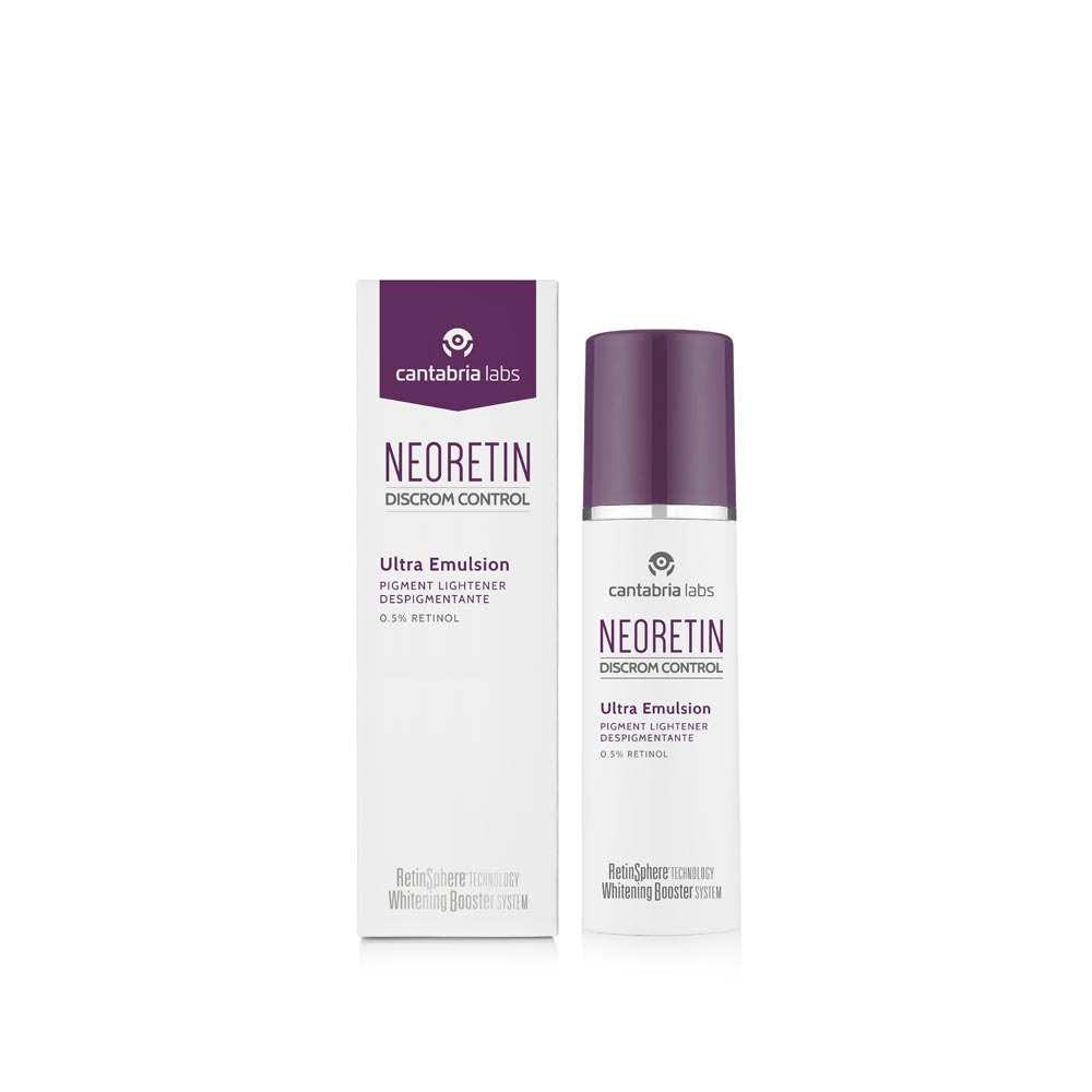 Neoretin Discrom Control Ultra Emulsion, 30ml, advanced depigmenting treatment for dark spots and smoother skin texture.