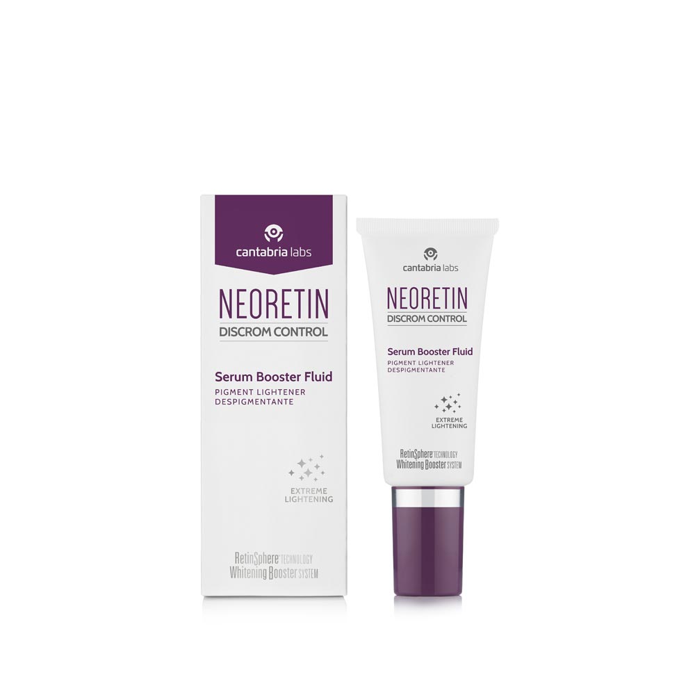 NEORETIN Discrom Serum Booster Fluid 30ml – advanced depigmenting serum for dark spots and even skin tone.