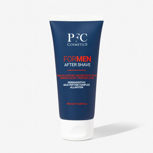 PFC Cosmetics after shave tube on a white background
