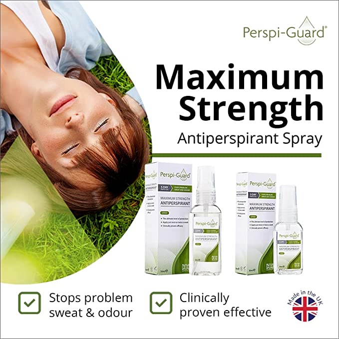 Perspi-Guard antiperspirant spray with dual active formula, provides sweat protection for days with just one application.