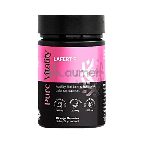 Pure Vitality Lafert F – 60 Vegan Capsules for fertility, libido, and hormonal balance. Dairy, gluten, and soy-free.