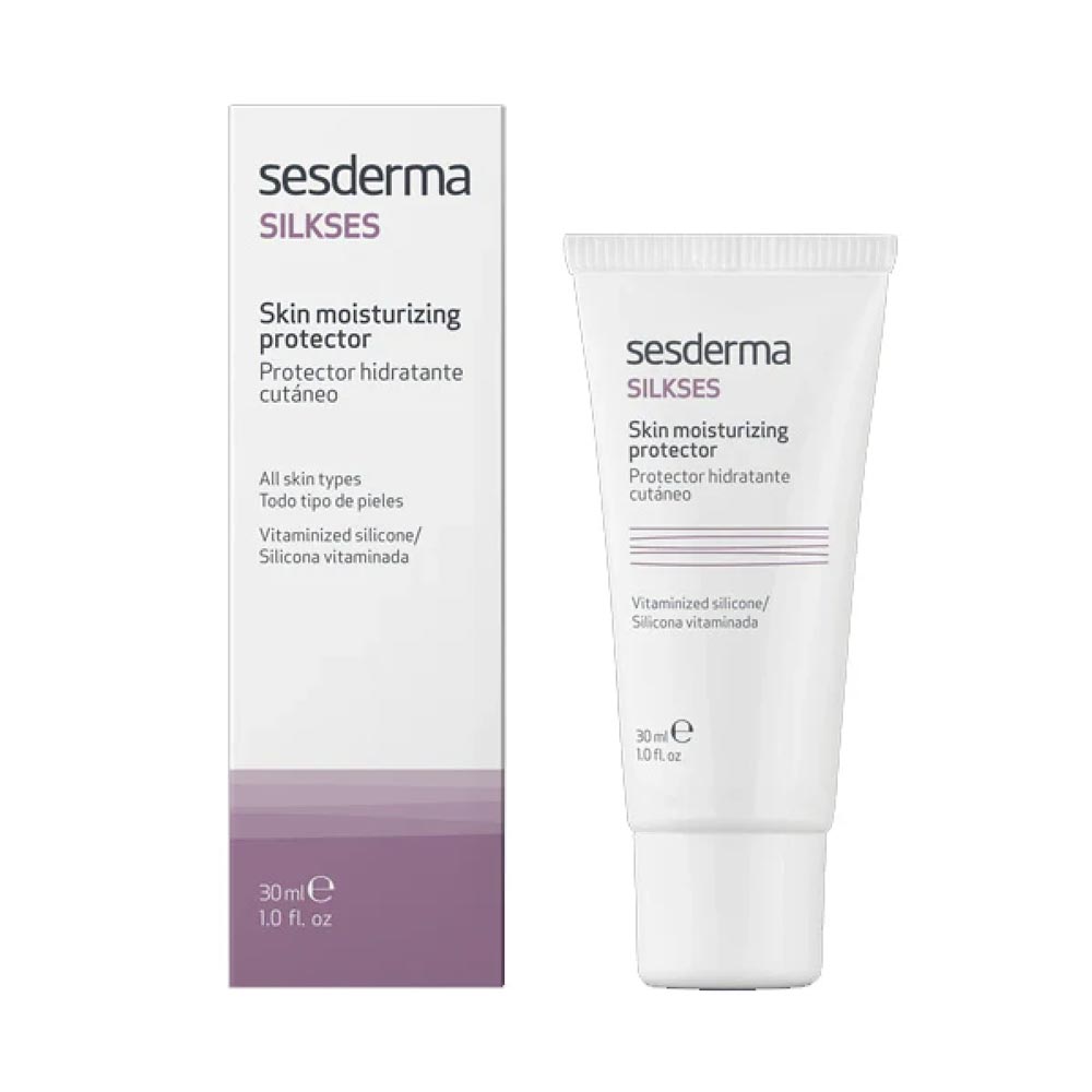 Sesderma Silkses Skin Moisturizing Protector tube, 30 ml, for scars, burns, and post-treatment skin care.