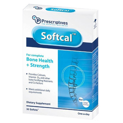 Softcal bone health supplement, 30 Softlets with calcium, vitamin D3, magnesium, and boron for strong bones and optimal calcium absorption.