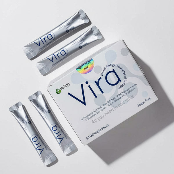 Vira Collagen liquid collagen supplement box with Verisol® and Fortigel® peptides