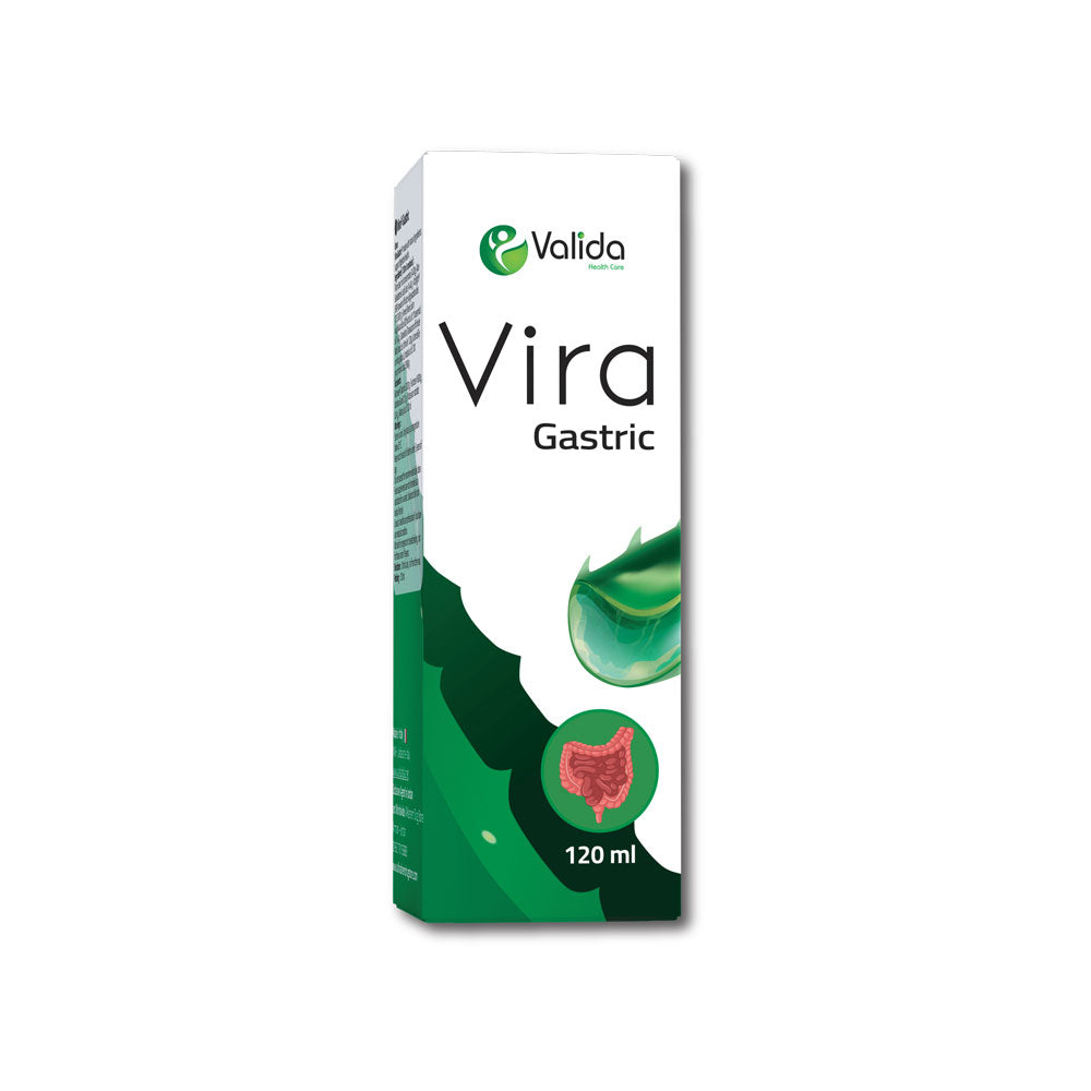 Vira Gastric (120ml) digestive supplement for bloating, gas, acid reflux, and gut health, made with natural ingredients.