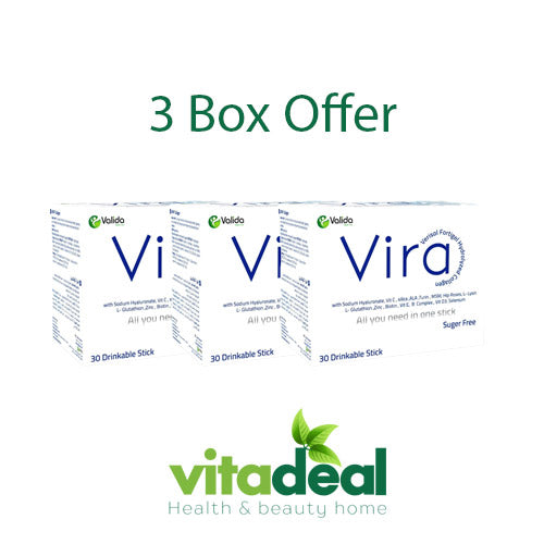 Vira Collagen 3-Box Bundle – Hydrolyzed Collagen Peptides for Skin, Hair, Nails & Joint Health – Premium Anti-Aging & Beauty Supplement