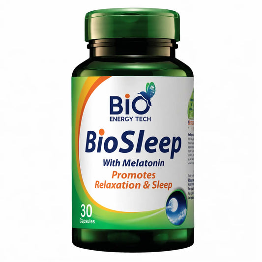 Bio Sleep capsules with melatonin lemon balm magnesium for relaxation and sleep support 30 capsules