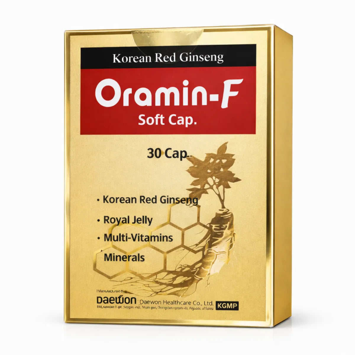 Oramin-F Korean red ginseng capsules 30 softgels with royal jelly vitamins and minerals for energy and immunity