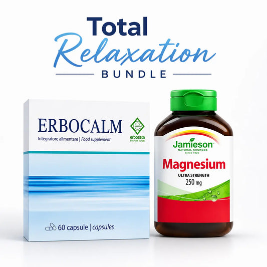 Total Relaxation Bundle featuring Erbocalm and Jamieson Magnesium 250 mg for stress support and relaxation