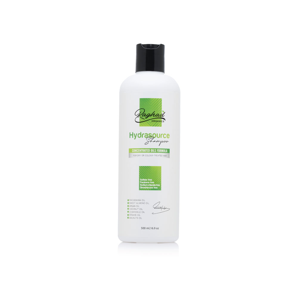 Hydrasource shampoo by Raghad organics 500 ml for dry and dyed hair