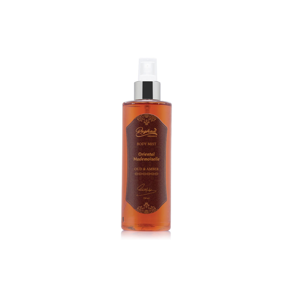 Raghad Organics Oud and Amber Body Splash, Oriental mademoiselle Body Mist