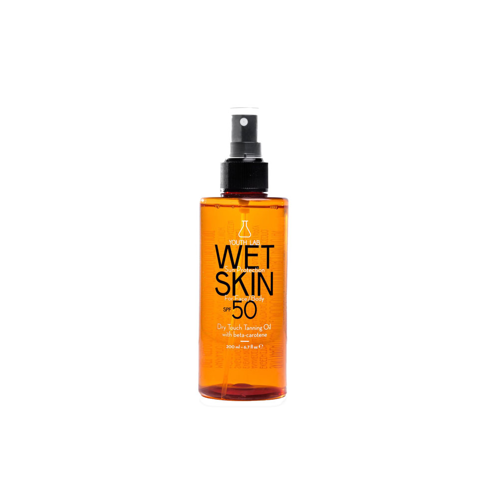 Tanning oil with SPF, wet skin sun protection spf 50 face and body