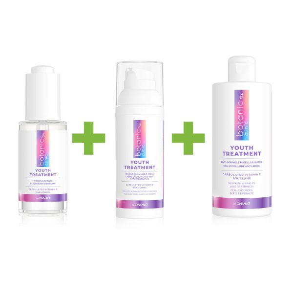 Onlybio firming set offer containing firming serum, firming day and night cream and micellar water